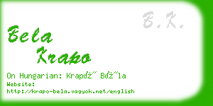 bela krapo business card